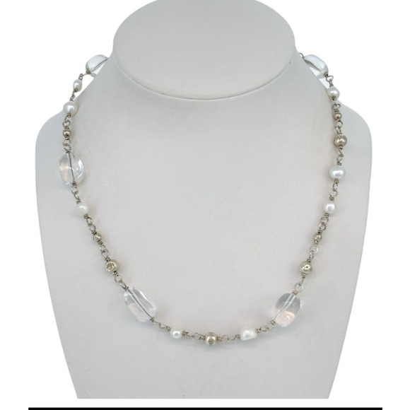 Silpada Vintage Sterling Freshwater Pearl & Crystal Quartz Necklace - Picture 3 of 16